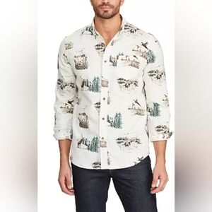 (M185) Chaps Performance Men's Flannel Hunt Scene Button down Shirt Size M